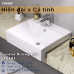 Chậu lavabo bán âm CAESAR LF5301 - Ảnh 3