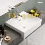 Chậu lavabo bán âm CAESAR LF5301 - Ảnh 14