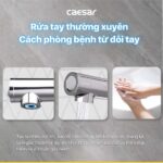 Vòi lavabo CAESAR B196C dây rút nóng lạnh - Ảnh 4