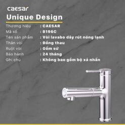 Voi lavabo CAESAR B196C day rut nong lanh13