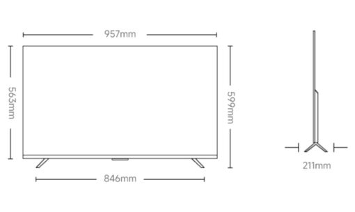 kich thuoc Tivi XIAOMI A Pro 43 2026 43 inch