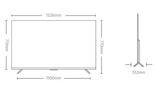 kich thuoc Tivi XIAOMI A Pro 55 2026 55 inch