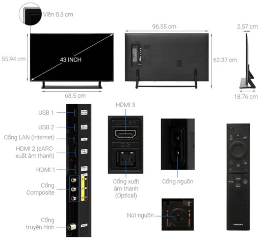 thong so ky thuat Tivi Samsung QA43Q60BAKXXV 43 Inch 4K QLED Smart