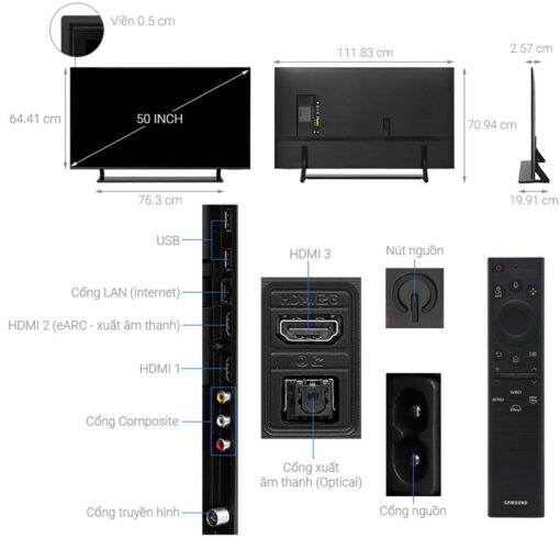 thong so ky thuat Tivi Samsung QA50Q60BAKXXV 50 Inch 4K QLED Smart