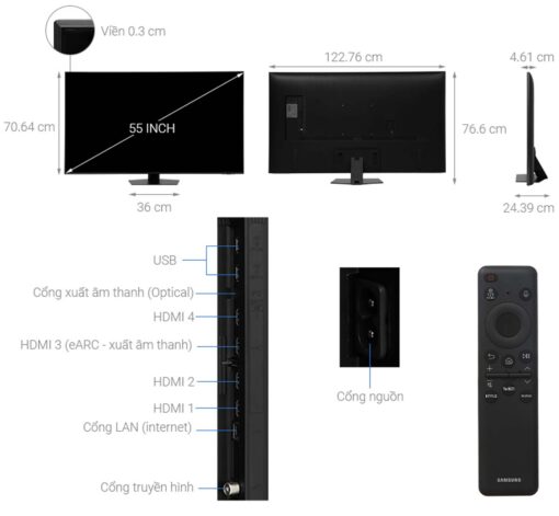 thong so ky thuat Tivi Samsung QA55QN85DBKXXV NEO QLED 55 Inch 4K Smart
