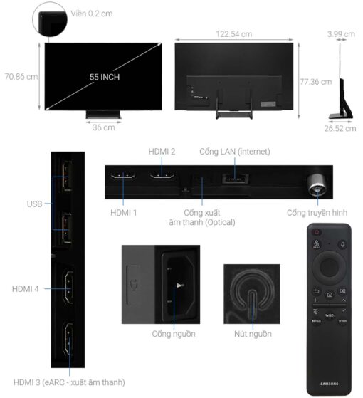 thong so ky thuat Tivi Samsung QA55S90DAKXXV 55 Inch 4K OLED Smart