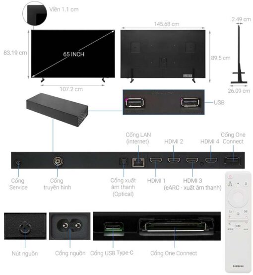 thong so ky thuat Tivi Samsung QA65LS03DAKXXV The Frame 65 Inch 4K QLED Smart