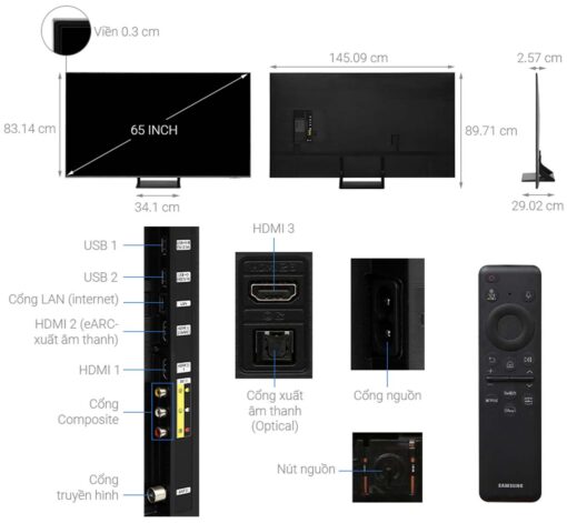thong so ky thuat Tivi Samsung QA65Q60BAKXXV 65 Inch 4K QLED Smart