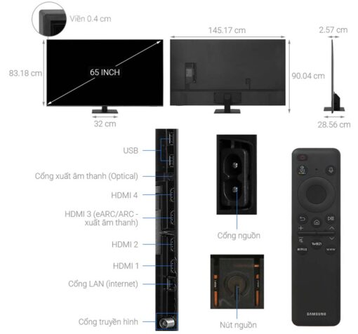 thong so ky thuat Tivi Samsung QA65Q70DAKXXV 65 Inch 4K QLED Smart