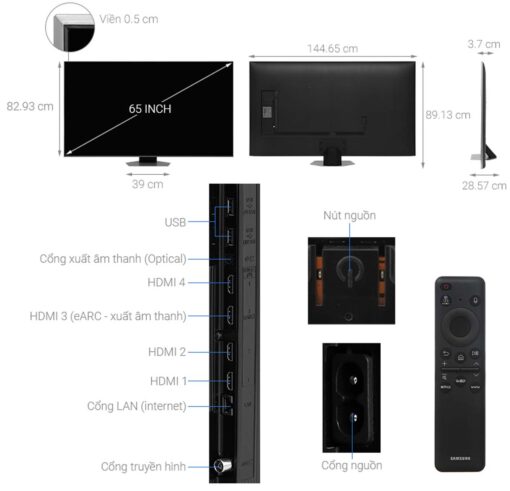 thong so ky thuat Tivi Samsung QA65Q80DAKXXV 65 Inch 4K QLED Smart