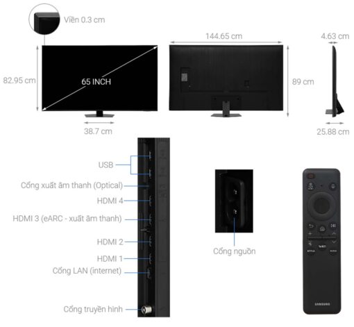 thong so ky thuat Tivi Samsung QA65QN85DBKXXV NEO QLED 65 Inch 4K Smart