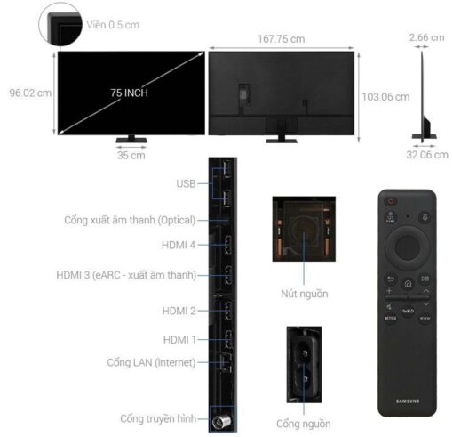 thong so ky thuat Tivi Samsung QA75Q70DAKXXV 75 Inch 4K QLEDSmart
