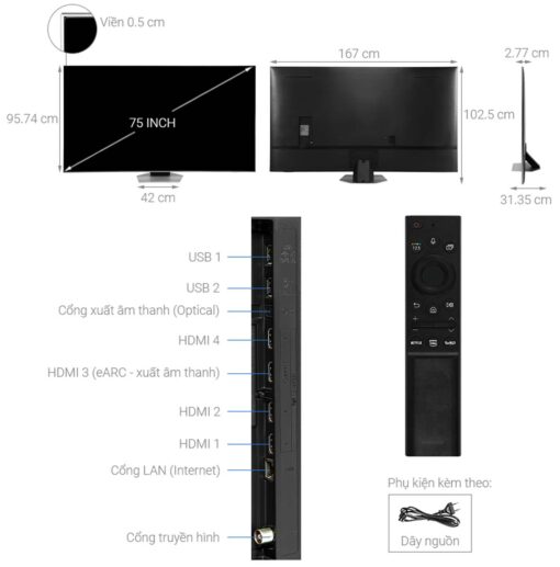thong so ky thuat Tivi Samsung QA75QN85DBKXXV 75 Inch 4K NEO QLED Smart