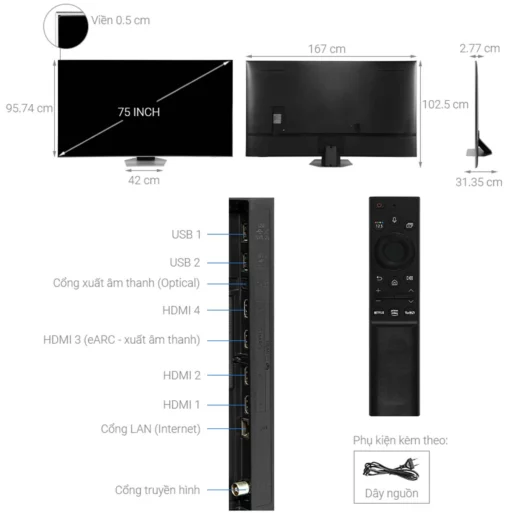 thong so ky thuat Tivi Samsung QA75QN85DBKXXV 75 Inch 4K NEO QLED Smart