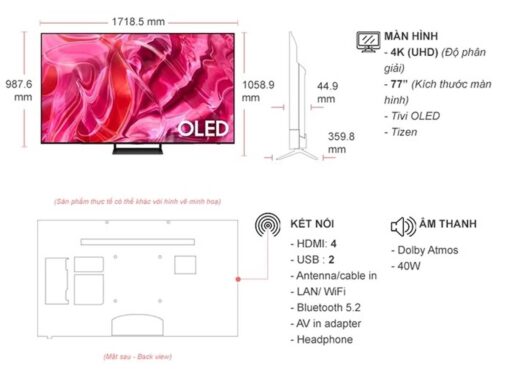 thong so ky thuat Tivi Samsung QA77S90CAKXXV 77 Inch 4K OLED Smart