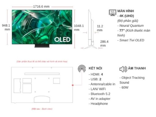 thong so ky thuat Tivi Samsung QA77S95CAKXXV 77 Inch 4K OLED Smart
