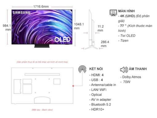 thong so ky thuat Tivi Samsung QA77S95DAKXXV 77 Inch 4K OLED Smart