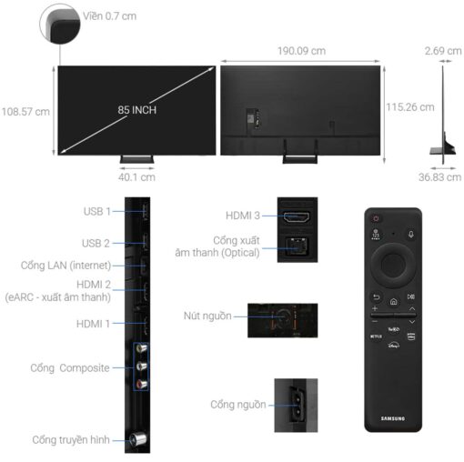 thong so ky thuat Tivi Samsung QA85Q60BAKXXV 85 Inch 4K QLED Smart