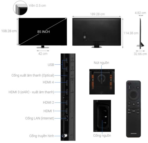 thong so ky thuat Tivi Samsung QA85Q80DAKXXV 85 Inch 4K QLED Smart