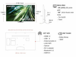 thong so ky thuat Tivi Samsung QA98QN90DAKXXV 98 Inch 4K Neo QLED Smart