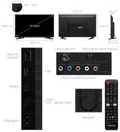 thong so ky thuat Tivi Samsung UA32T4202AKXXV 32 Inch HD LED Smart