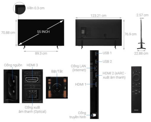 thong so ky thuat Tivi Samsung UA55BU8000KXXV 55 Inch 4K LED Smart
