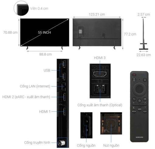 thong so ky thuat Tivi Samsung UA55DU8000KXXV 55 Inch 4K LED Smart