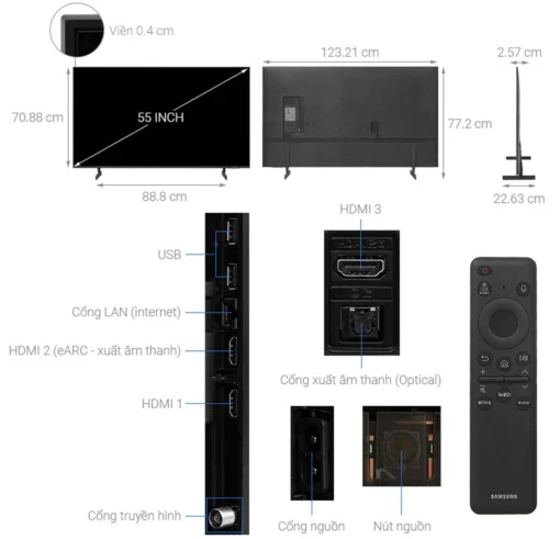 thong so ky thuat Tivi Samsung UA55DU8000KXXV 55 Inch 4K LED Smart