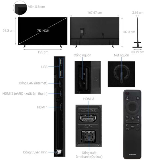 thong so ky thuat Tivi Samsung UA75DU8000KXXV 75 Inch 4K LED Smart