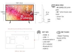 thong so ky thuat Tivi Samsung UA85DU7700KXXV 85 Inch 4K LED Smart