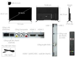 thong so ky thuat Tivi Sharp 2T C32EG2X 32 inch HD LED Android
