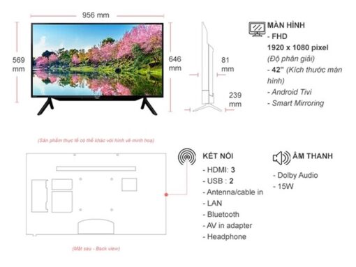 thong so ky thuat Tivi Sharp 2T C42EG1X 42 inch Full HD LED Android