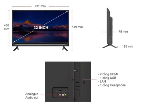 thong so ky thuat Tivi Sharp LC 32SA4200X 32 Inch Full HD LED