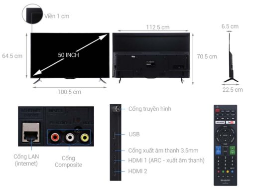 thong so ky thuat Tivi Sharp LC 50SA5500X 50 Inch Full HD LED Smart