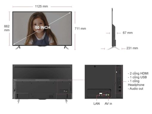 thong so ky thuat Tivi Sharp LC 50UA6500X 50 Inch 4K LED Smart