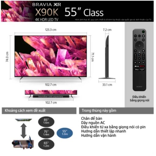 thong so ky thuat Tivi Sony XR 55X90K 55 Inch 4K LED Google