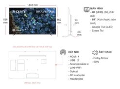 thong so ky thuat Tivi Sony XR 65A80L 65 Inch 4K OLED Google
