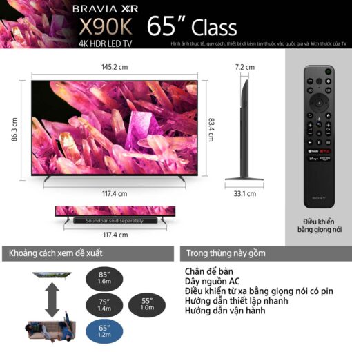 thong so ky thuat Tivi Sony XR 65X90K 65 Inch 4K LED Google