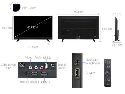thong so ky thuat Tivi Toshiba 40L3750VN 40 Inch Full HD LED