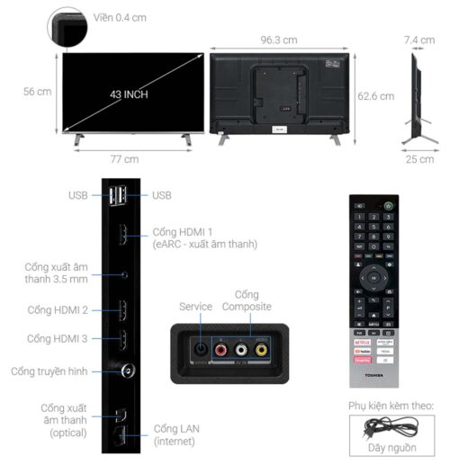 thong so ky thuat Tivi Toshiba 43C350LP 43 inch 4K LED Google