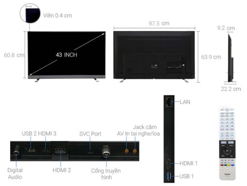 thong so ky thuat Tivi Toshiba 43U6750VN 43 Inch 4K LED Android