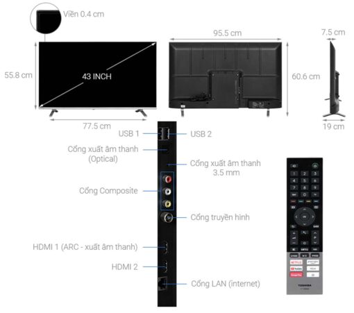 thong so ky thuat Tivi Toshiba 43V35KP 43 inch Full HD LED Android