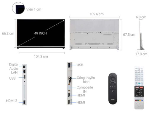 thong so ky thuat Tivi Toshiba 49U9750VN 49 Inch 4K LED Android
