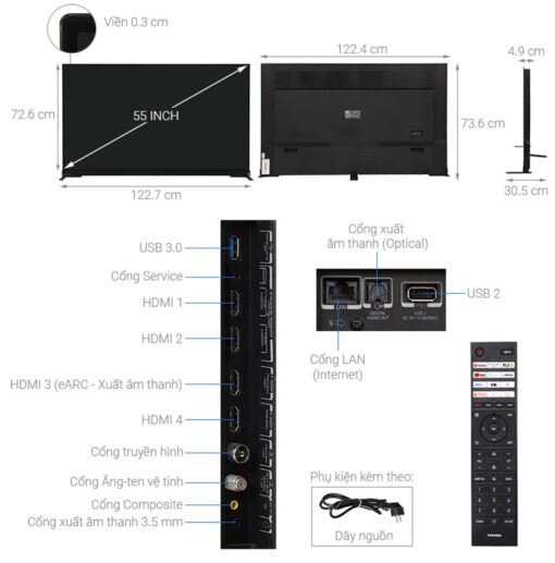 thong so ky thuat Tivi Toshiba 55X9900LP 55 Inch 4K OLED Smart