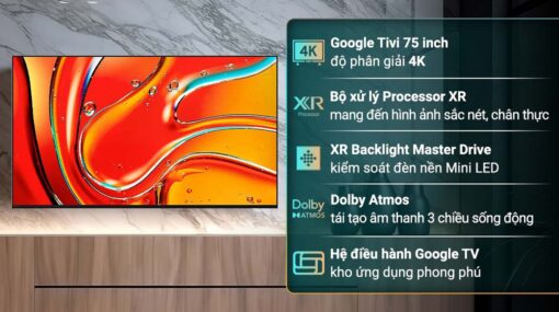 tinh nang Tivi Sony K 75XR70 75 Inch 4K QLED Google
