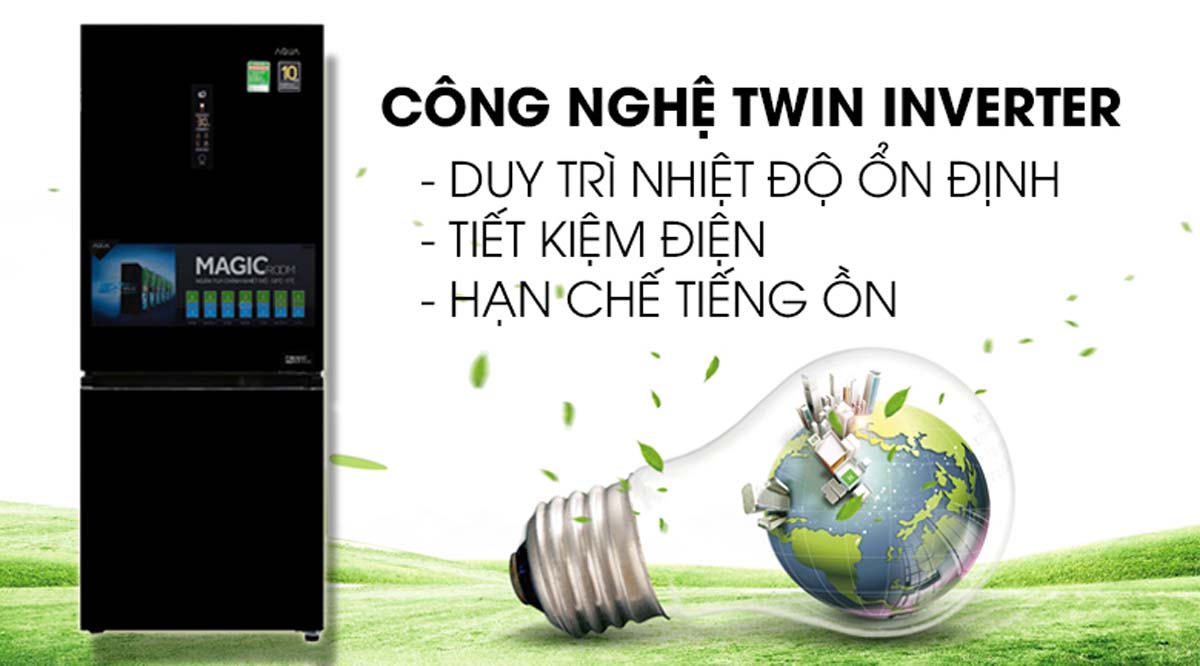 Tủ Lạnh Aqua AQR-I298EB(BS) Inverter 283 Lít 3 Tinh nang Tu Lanh Aqua AQR I298EBBS Inverter 283 Lit 3