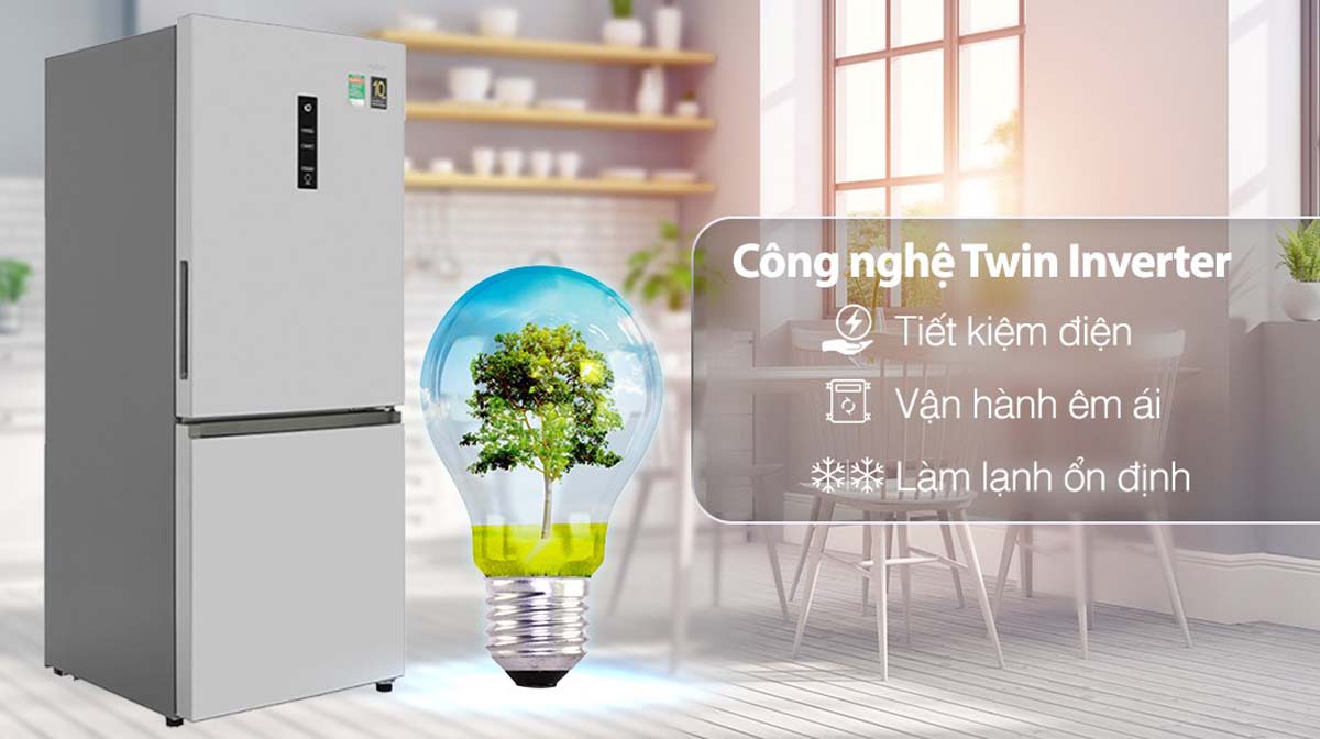 Tủ Lạnh Aqua AQR-I298EB(SW) Inverter 283 Lít 2 Tinh nang Tu Lanh Aqua AQR I298EBSW Inverter 283 Lit 2