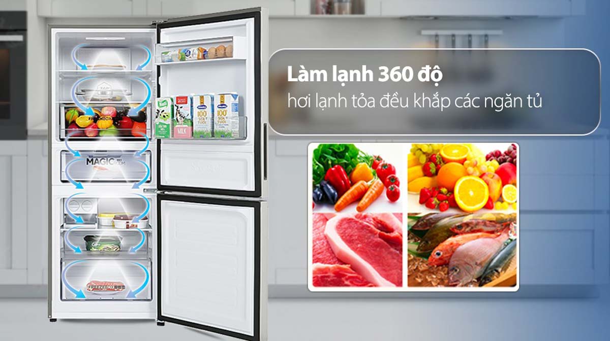 Tủ Lạnh Aqua AQR-I298EB(SW) Inverter 283 Lít 4 Tinh nang Tu Lanh Aqua AQR I298EBSW Inverter 283 Lit 4