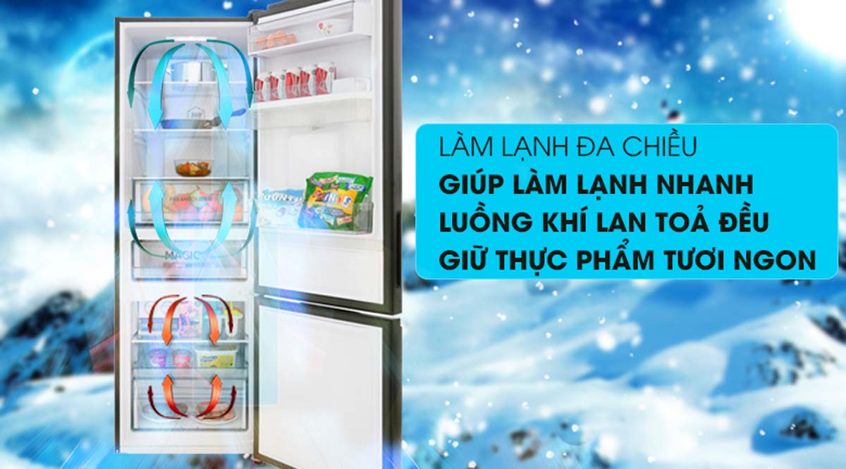 Tủ Lạnh Aqua AQR-IW378EB(BS) Inverter 320 lít 6 Tinh nang Tu Lanh Aqua AQR IW378EBBS Inverter 320 lit 3