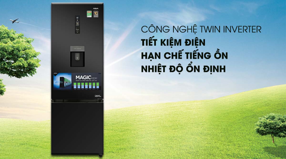 Tủ Lạnh Aqua AQR-IW378EB(BS) Inverter 320 lít 3 Tinh nang Tu Lanh Aqua AQR IW378EBBS Inverter 320 lit 8